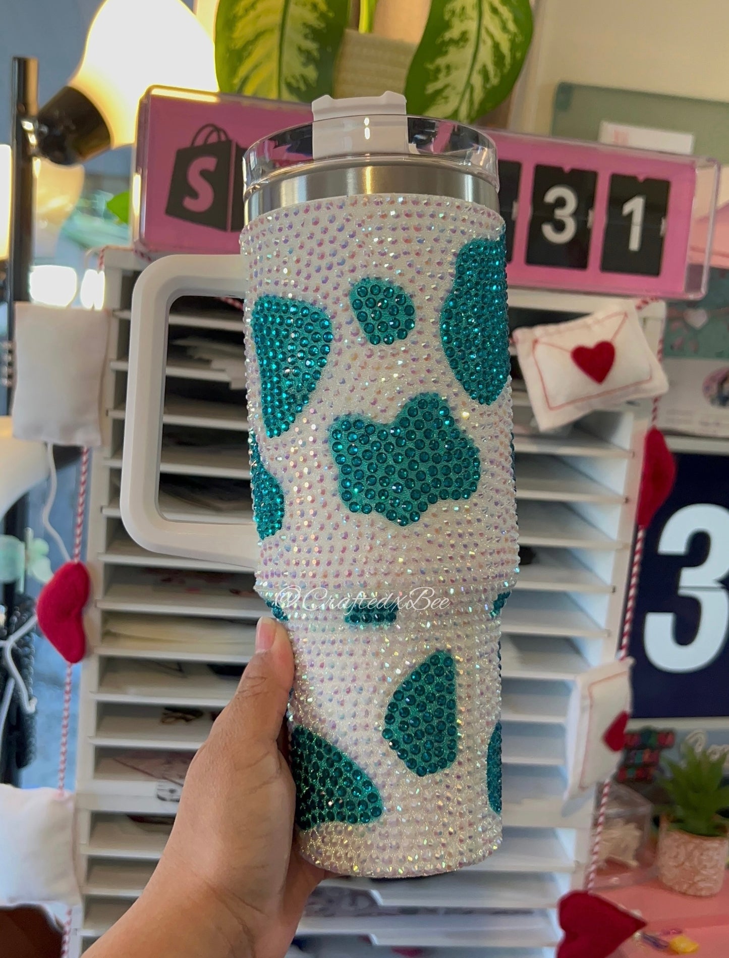 Rhinestone Cow Print 40oz Tumbler
