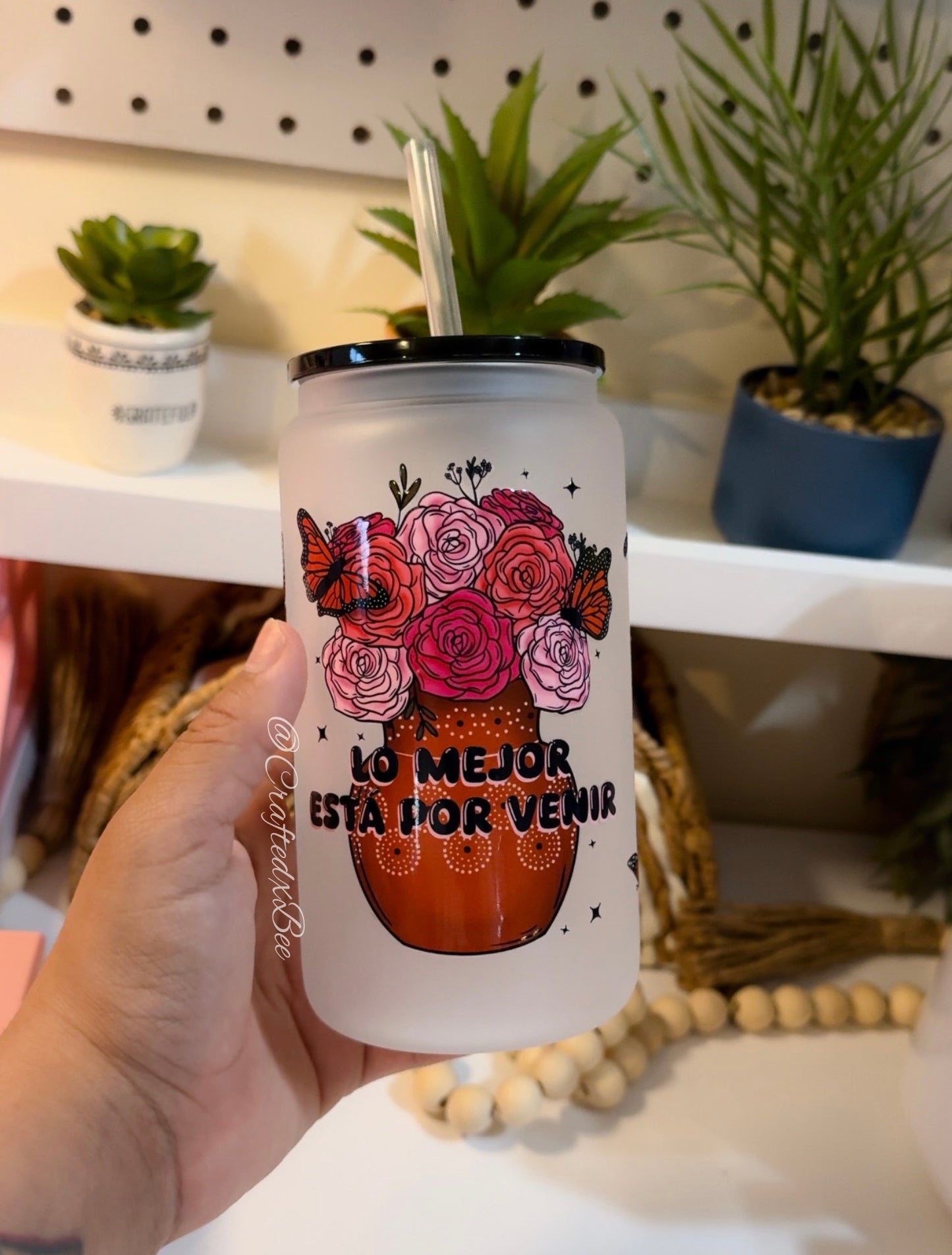 Lo Mejor Esta Por Venir Glass Can