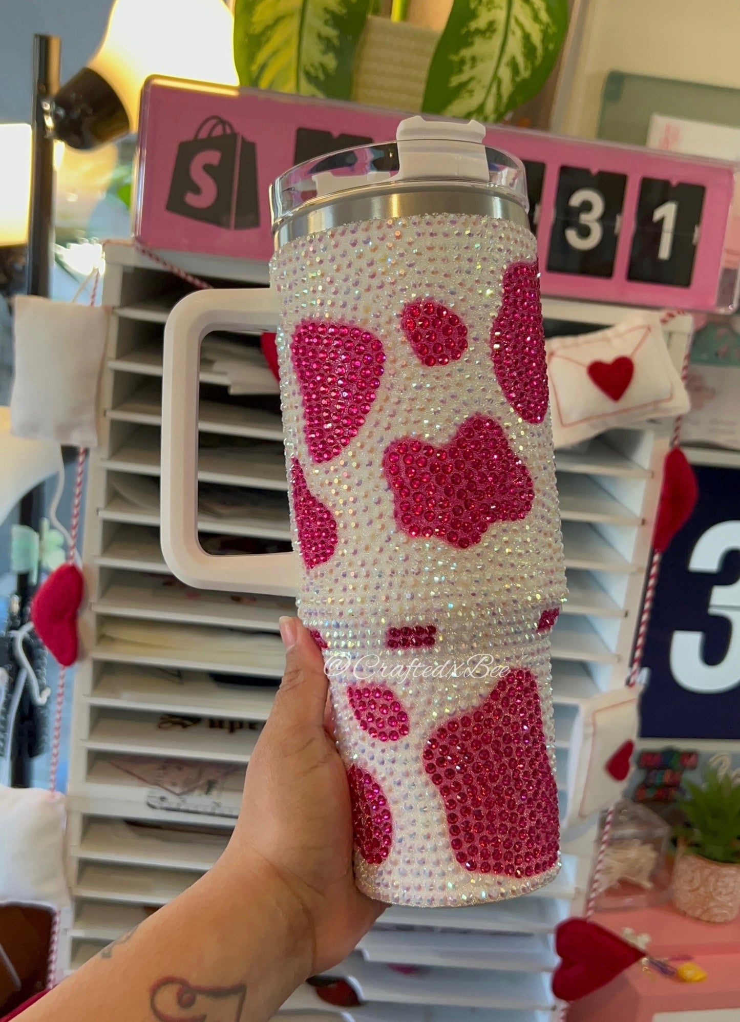 Rhinestone Cow Print 40oz Tumbler