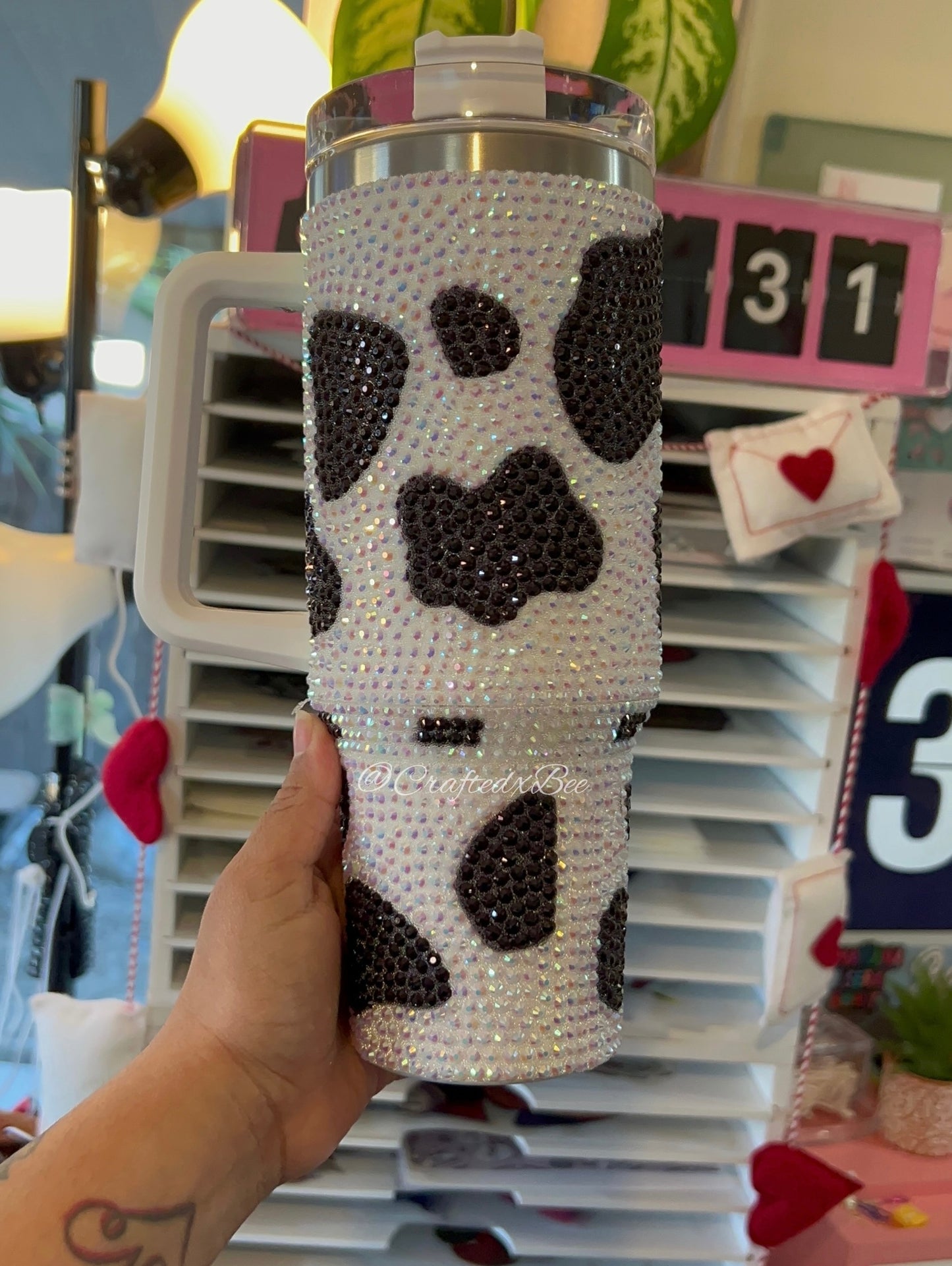 Rhinestone Cow Print 40oz Tumbler
