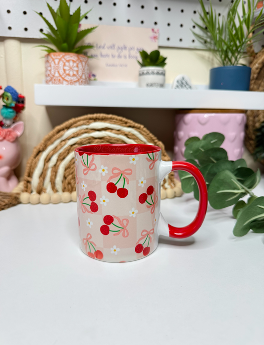 Cherry Checkered Mug