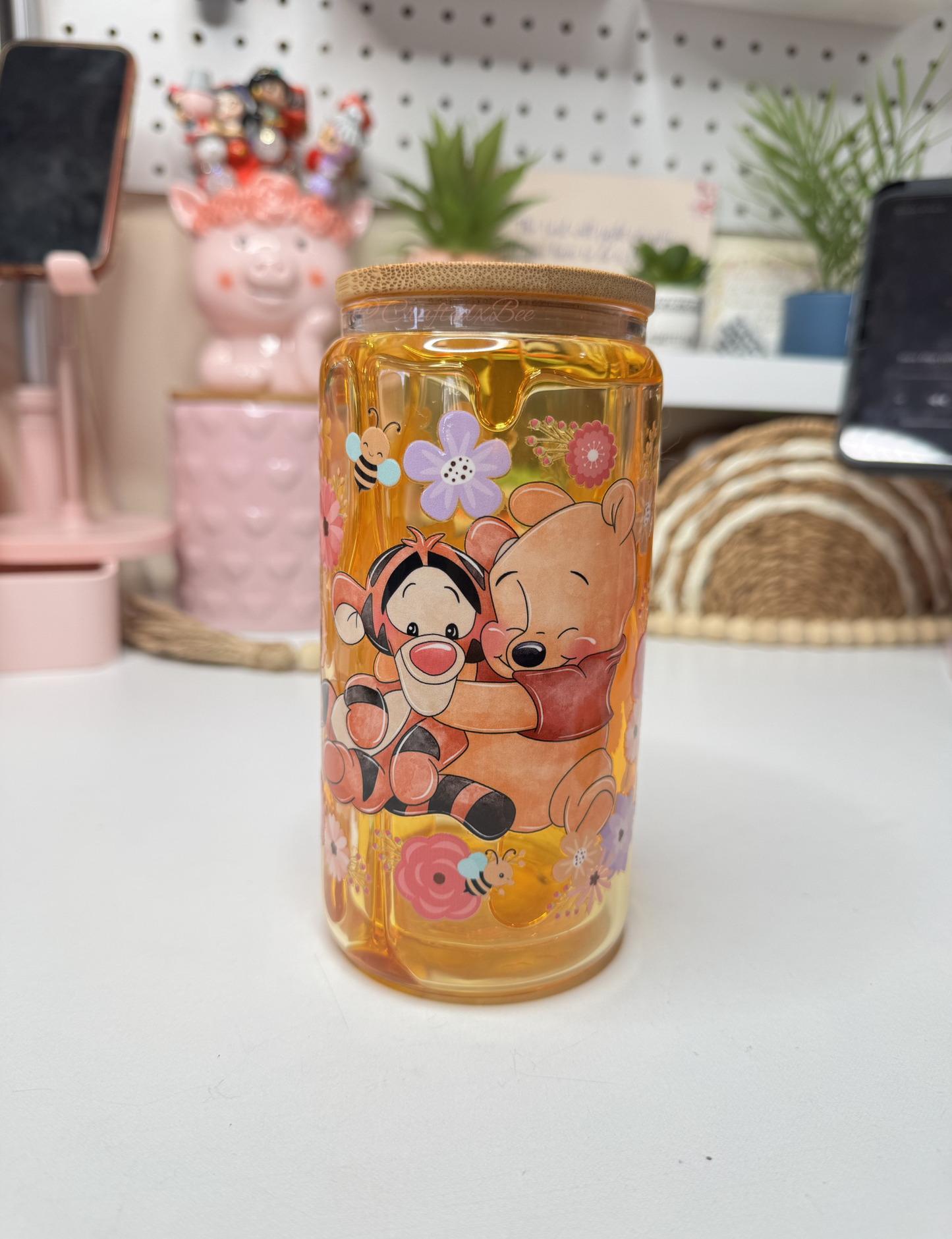 Bear Honey drip Glass Can OOPSIE
