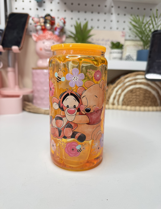 Bear Honey drip Glass Can OOPSIE